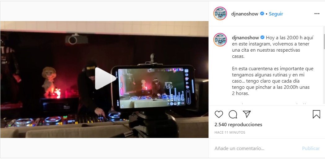DJ Nano, en Instagram Live a las 20:00h