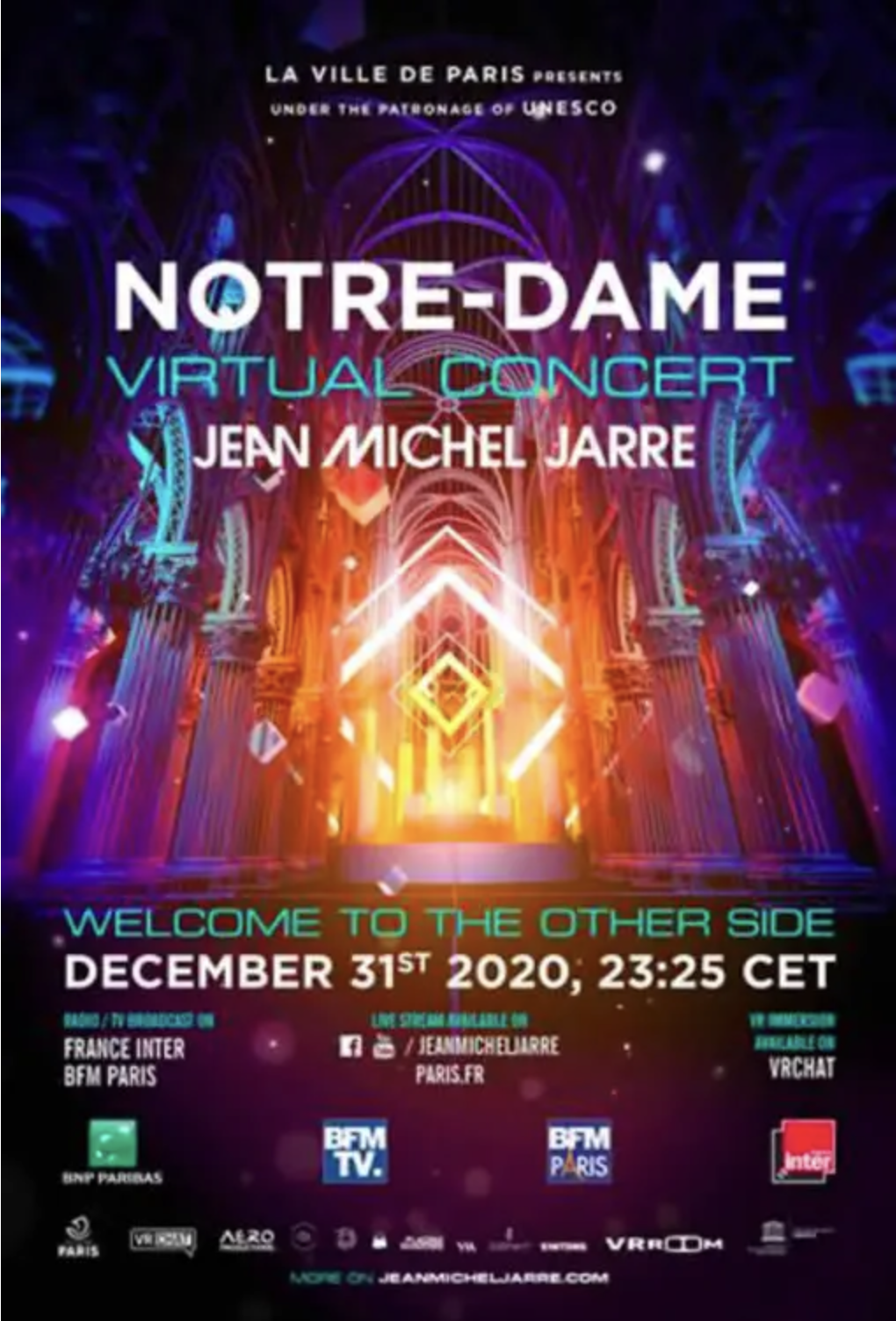 Jean-Michel Jarre ofrecerá un concierto virtual  de Año Nuevo desde Notre-Dame