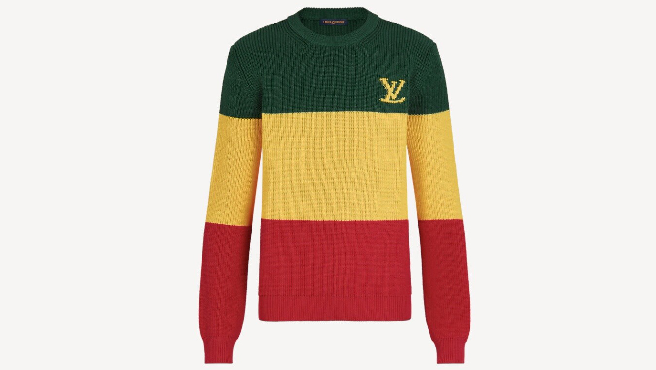 Louis Vuitton diseña un jersey “inspirado” en la bandera de Jamaica pero se equivoca con los colores. 