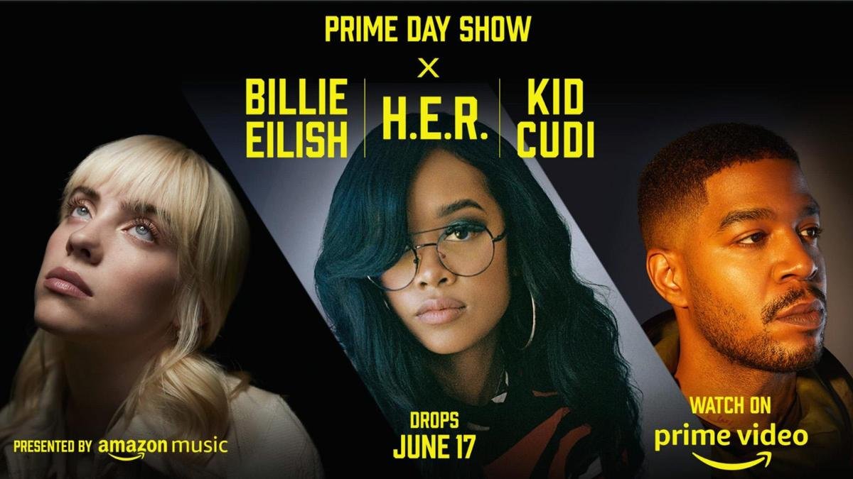 Billie Eilish encabeza el cartel del Amazon Prime Day Show 2021 junto a H.E.R. y Kid Cudi 