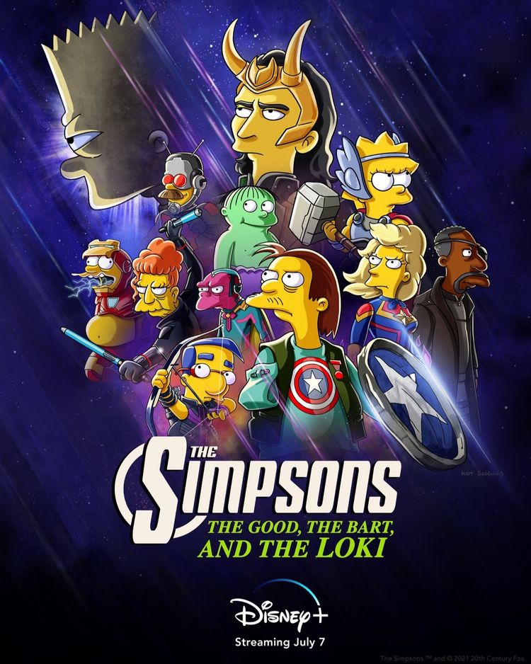 Así es el poster del cruce de ‘Los Simpsons’ y Tom Hiddleston como Loki
