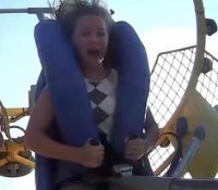 Una gaviota colisiona en la cara de una niña en el parque de atracciones