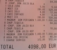 Una cuenta de 4.000 euros en hamburguesas y tacos en un club de Marbella se viraliza en redes
