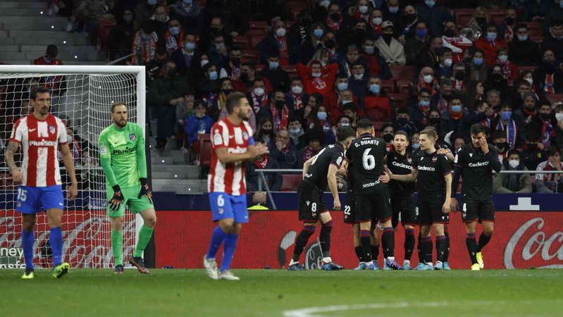 El Levante UD, colista en Liga, hunde al Atlético de Madrid, actual campeón, en el Metropolitano