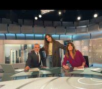 Sara Carbonero visitó a sus compañeros de Informativos Telecinco