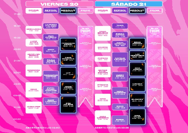 Horarios Brava Madrid 2024