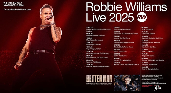 Robbie Williams anuncia nueva gira con parada en España