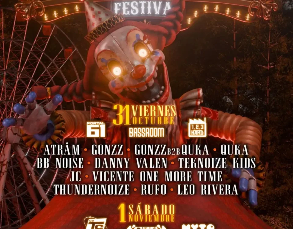 Cartel oficial del evento de Hallorave en Fabrik